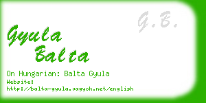 gyula balta business card